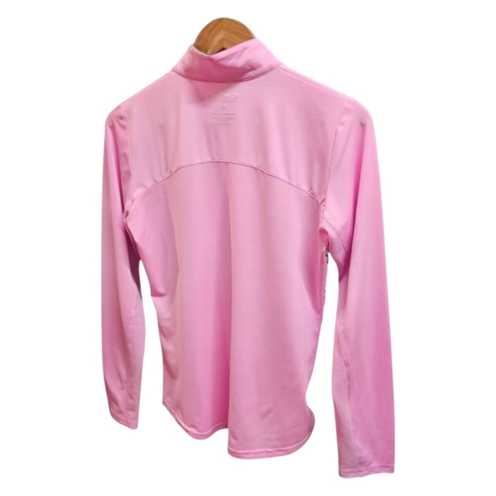 SanSoleil SolCool Draper 1/4 Zip Long Sleeve Houndstooth Top Small Pink Golfing - Picture 8 of 11